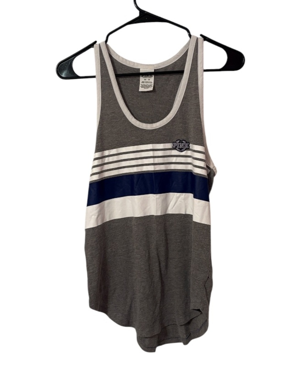 PINK Gray, Blue & White Logo Tank Top